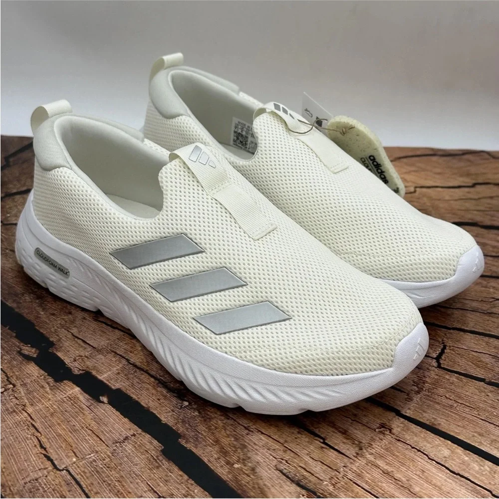 Adidas Shoes Womens Size 7.5 White Cloudfoam Move Slip On Walking Comfort JI4831 - Picture 3 of 11